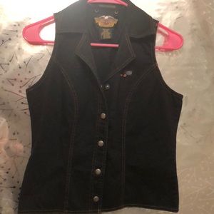 Dark denim Harley Davidson vest